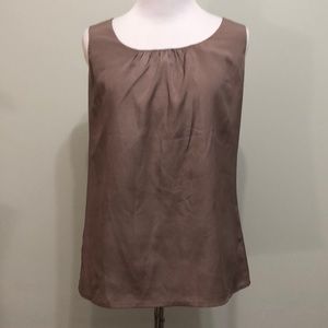 LOFT Brown Sleeveless Blouse Sz XS